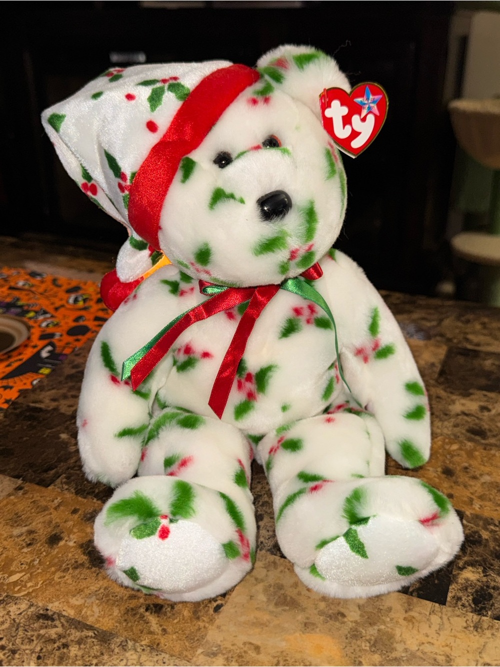 TY BEANIE BUDDY 1998 Holiday Teddy Christmas Large Version